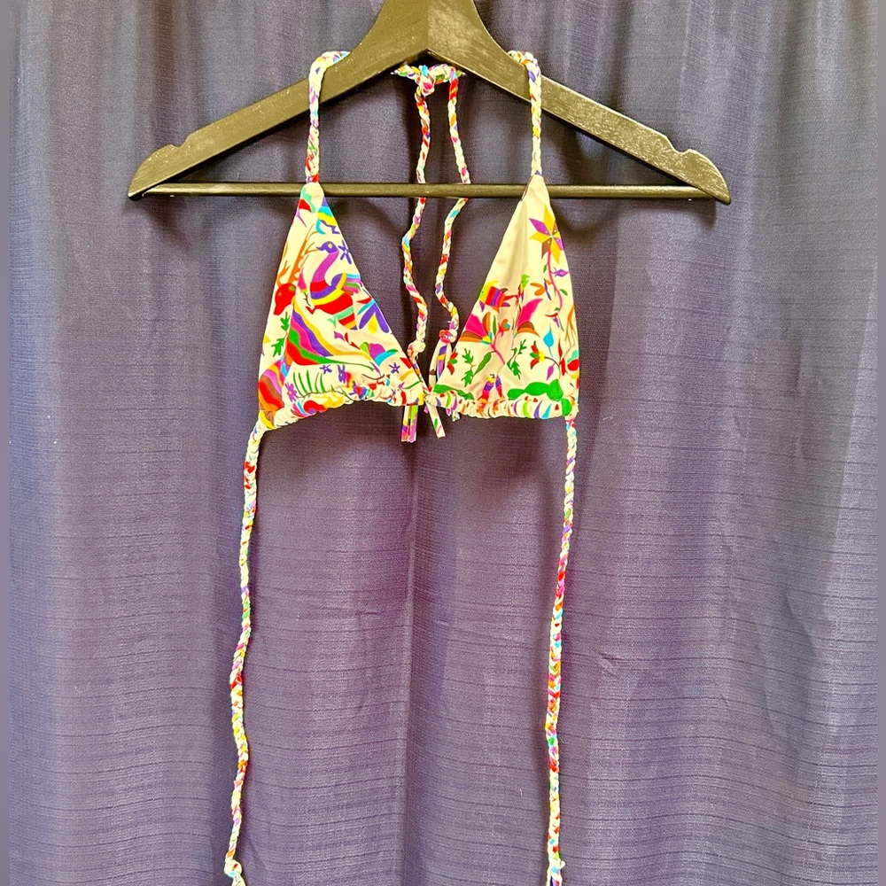 Mara Hoffman Tropical Print Braided Strap Bikini Top